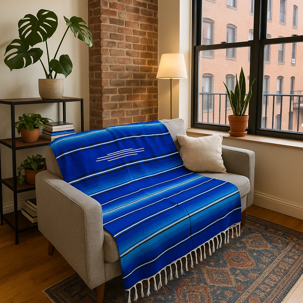 Blue Serape Isla Blanket - Concordia Style Boutique