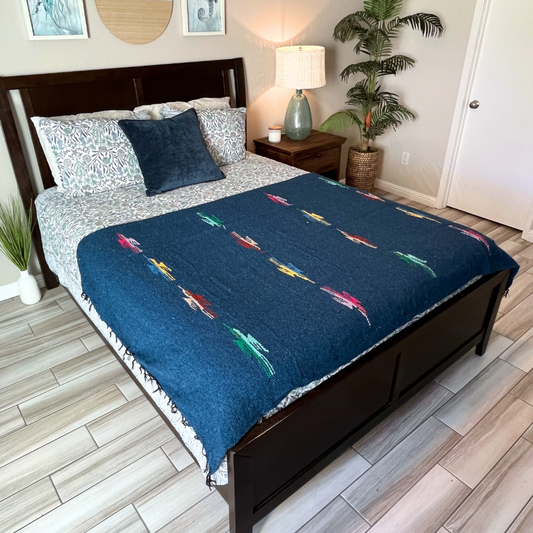 Slate Blue Baja Thunderbird Blanket - Concordia Style Boutique