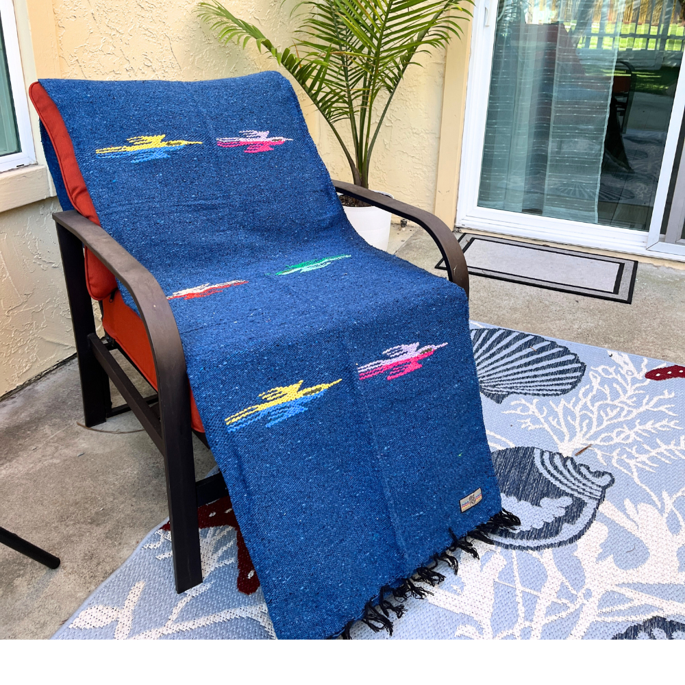 Slate Blue Baja Thunderbird Blanket - Concordia Style Boutique