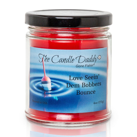 The Candle Daddy's Gone Fishin' -Love Seein' Dem Bobbers Bounce - Ripe Melons Scented Melt- Maximum Scent Jar Candle- 6 oz- 40 Hour Burn Time
