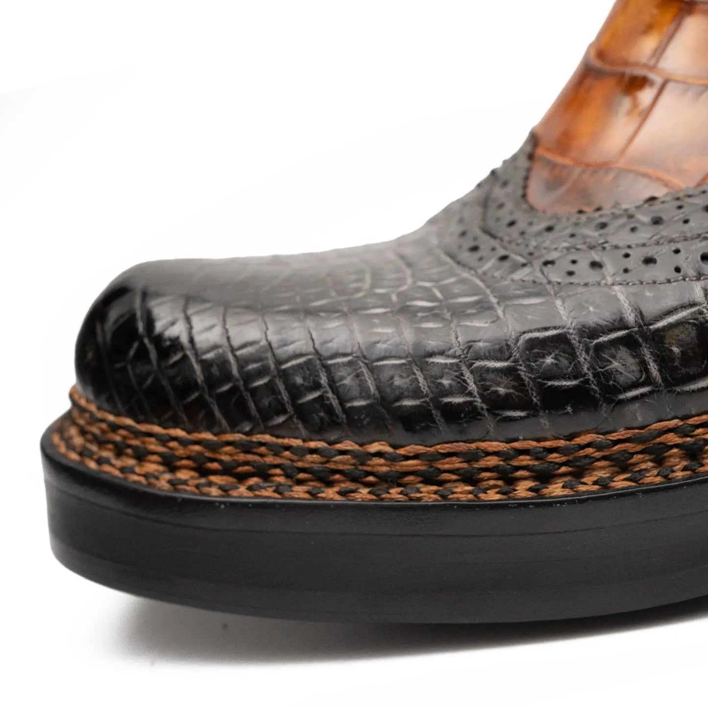 Brown Crocodile Leather Boots Goodyear Norwegian Welt 8013