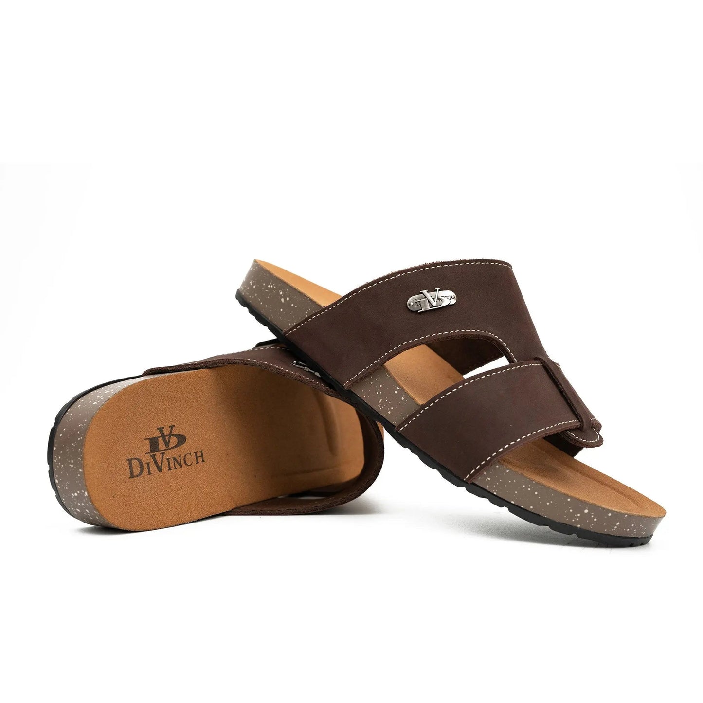 Brown Double - Strap Slide Sandals