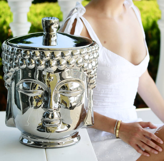 Silver Grande Buddha Candle - Concordia Style Boutique