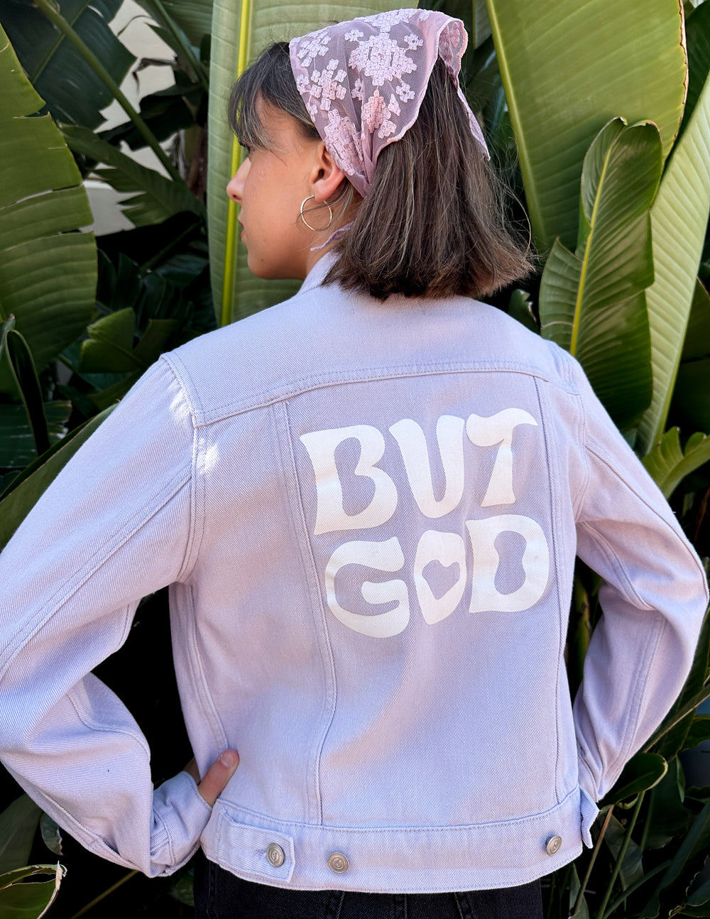 But God Cropped Denim Jacket - Concordia Style Boutique