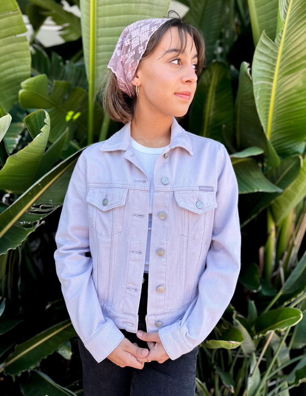 But God Cropped Denim Jacket - Concordia Style Boutique