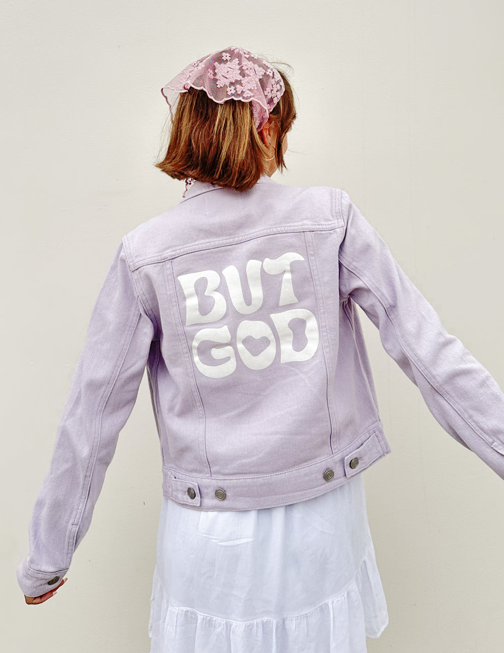 But God Cropped Denim Jacket - Concordia Style Boutique