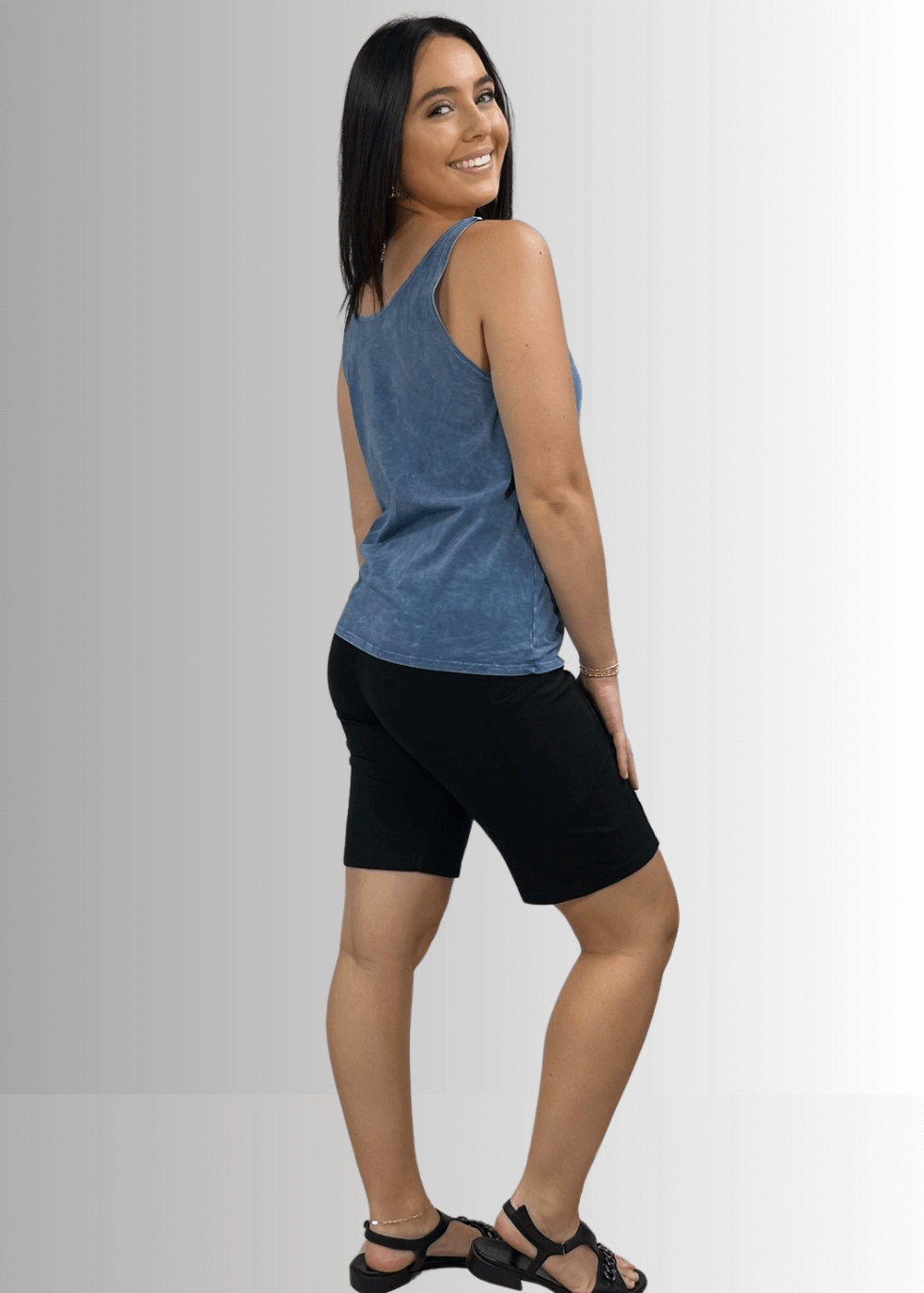 Twenty Four Seven Cotton Tank in Light Denim - Concordia Style Boutique