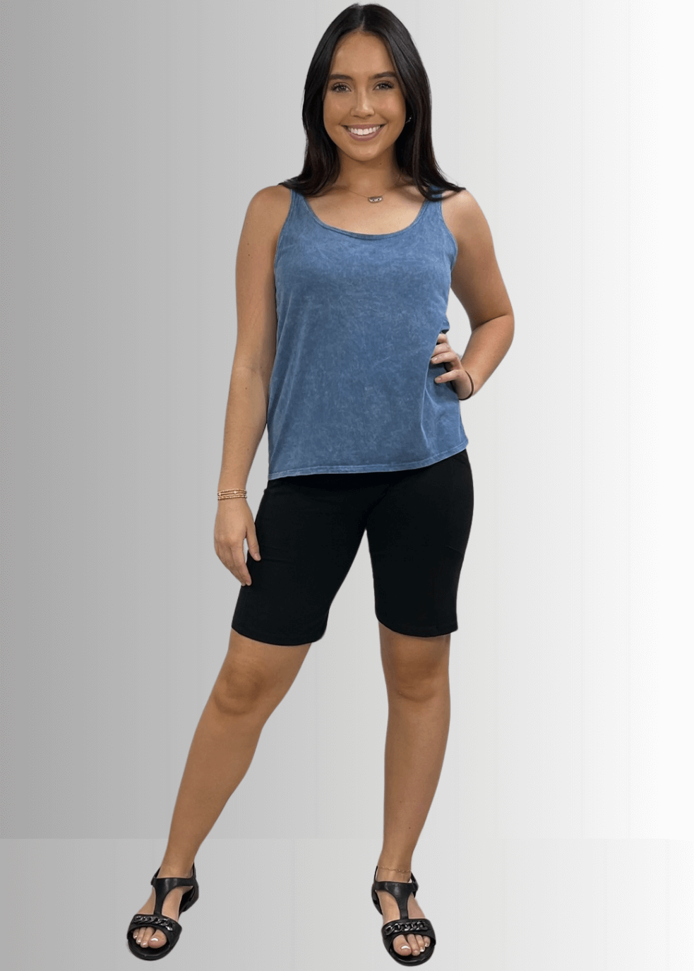 Twenty Four Seven Cotton Tank in Light Denim - Concordia Style Boutique