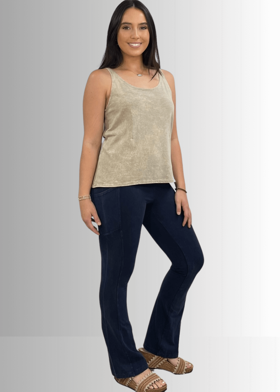 Twenty Four Seven Cotton Tank in Stone - Concordia Style Boutique