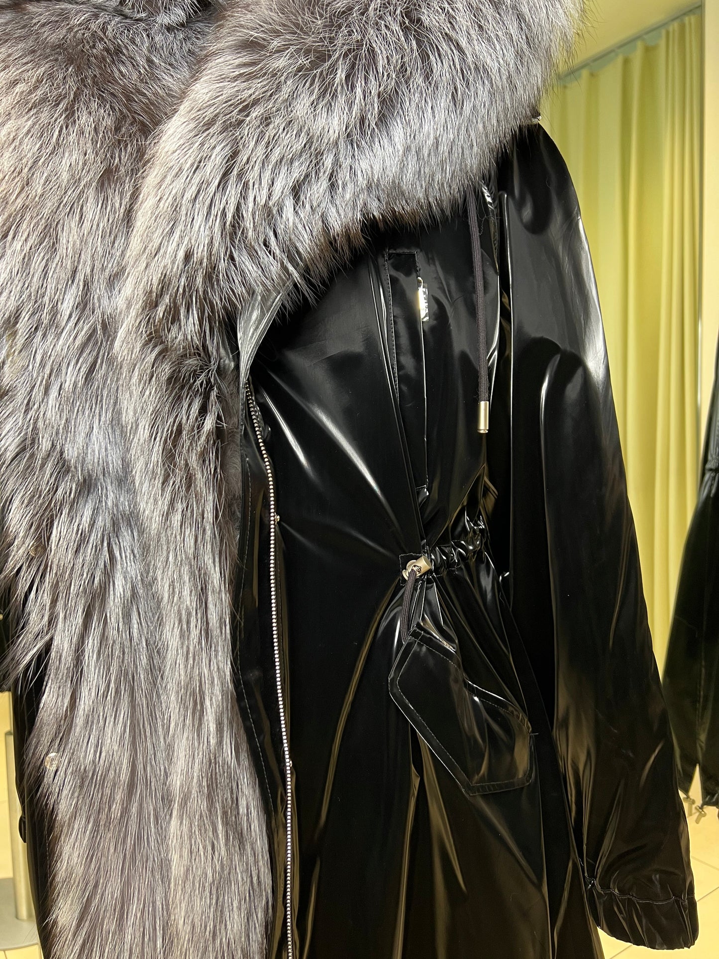 Genuine Silver Fox Fully Lined Hood Rabbit Insulated Parka