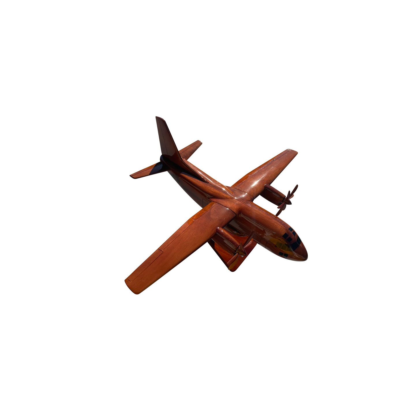 C27J Spartan Mahogany Wood Desktop Airplane Model