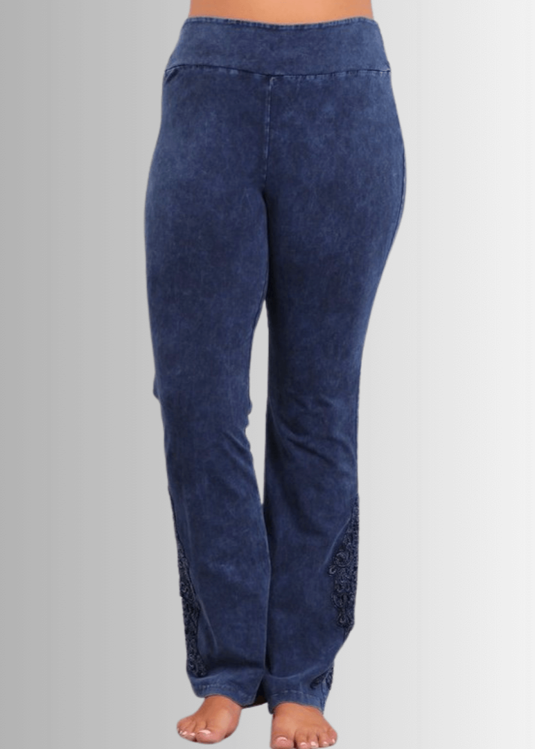Bootcut Jeggings Crochet Hem in Plus Size - Concordia Style Boutique