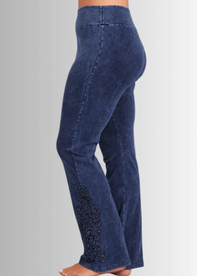 Bootcut Jeggings Crochet Hem in Plus Size - Concordia Style Boutique
