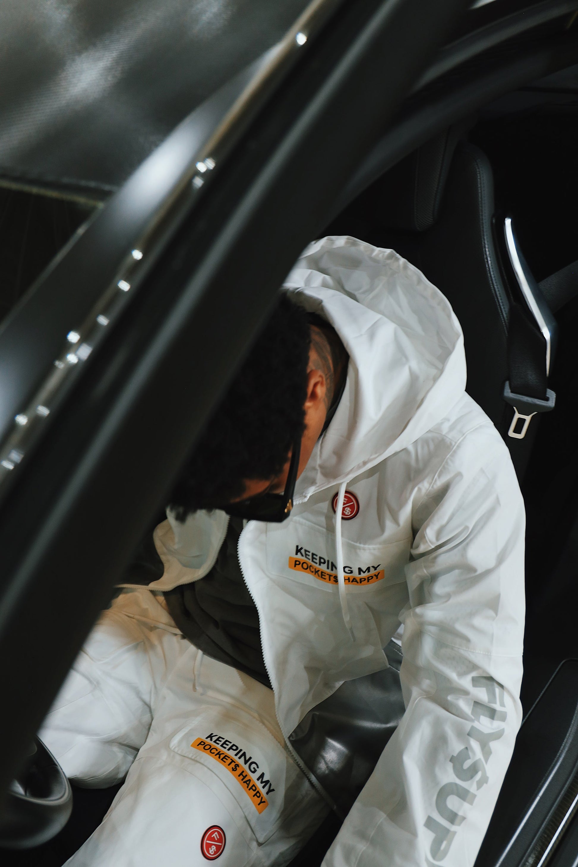 Happy Pockets Windbreaker Zip-Up Jacket (White) - Concordia Style Boutique