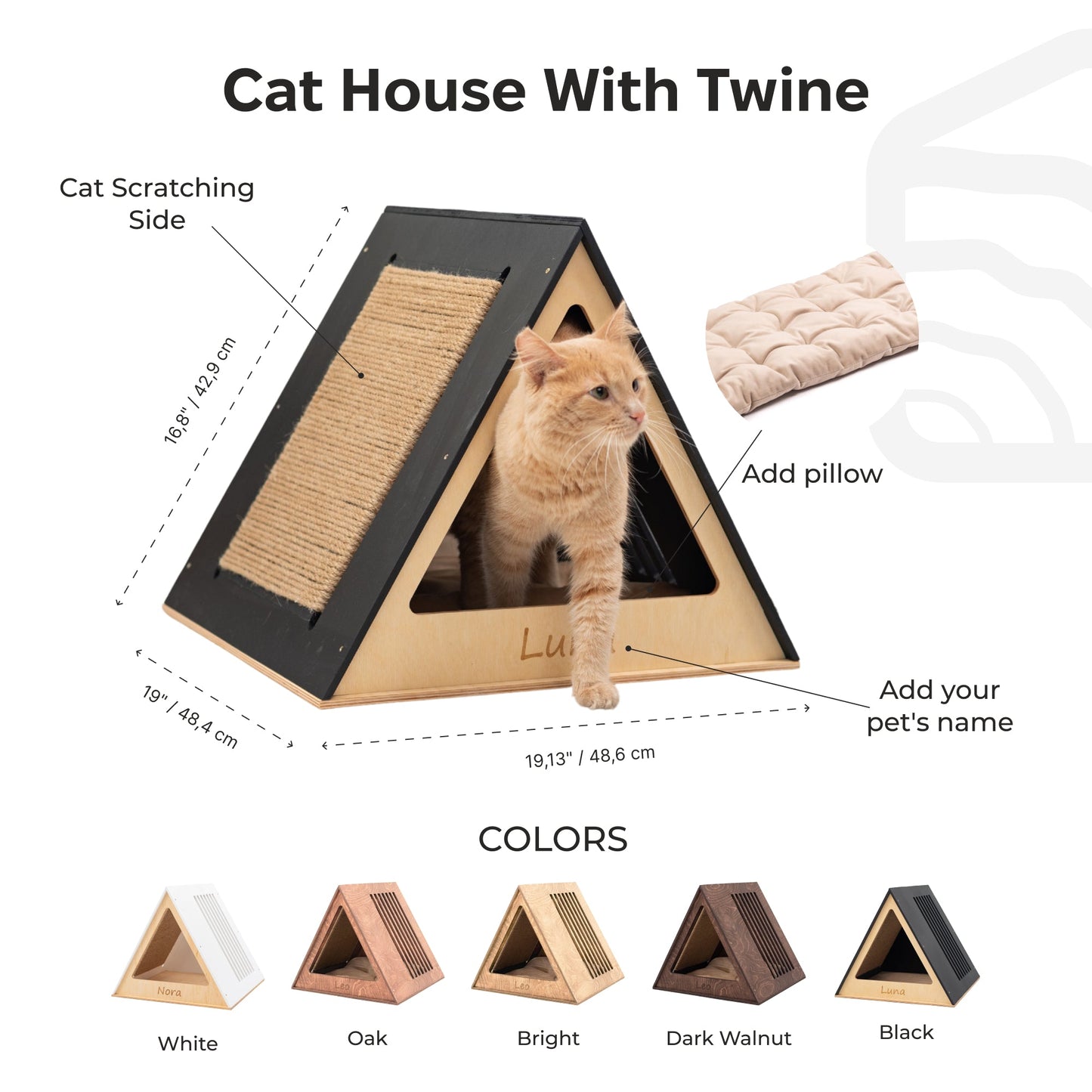 Stylish Wooden Cat Houses - Black