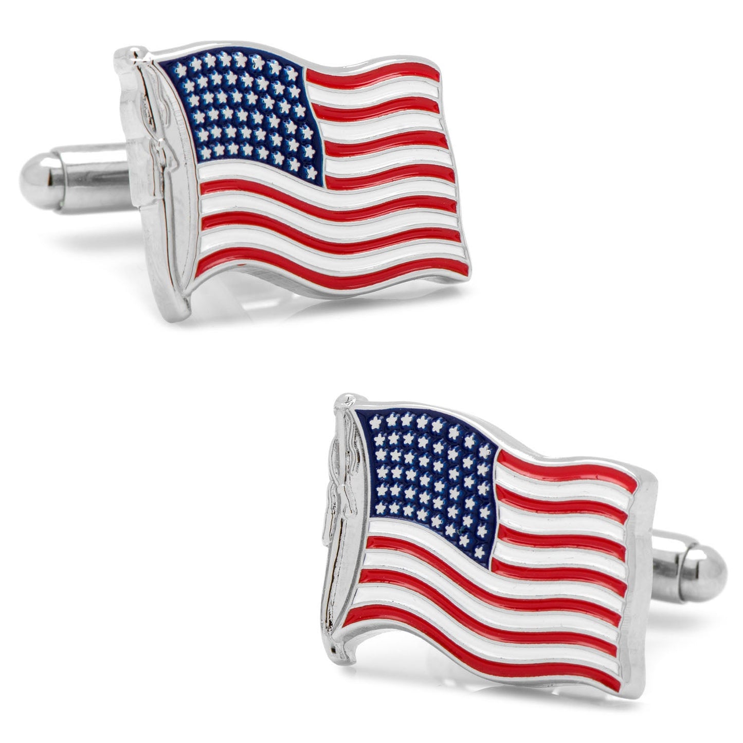 American Waving Flag Cufflinks and Tie Bar Gift Set - Premium Gift Set from Cufflinks.com - Just $105! Shop now at Concordia Style Boutique