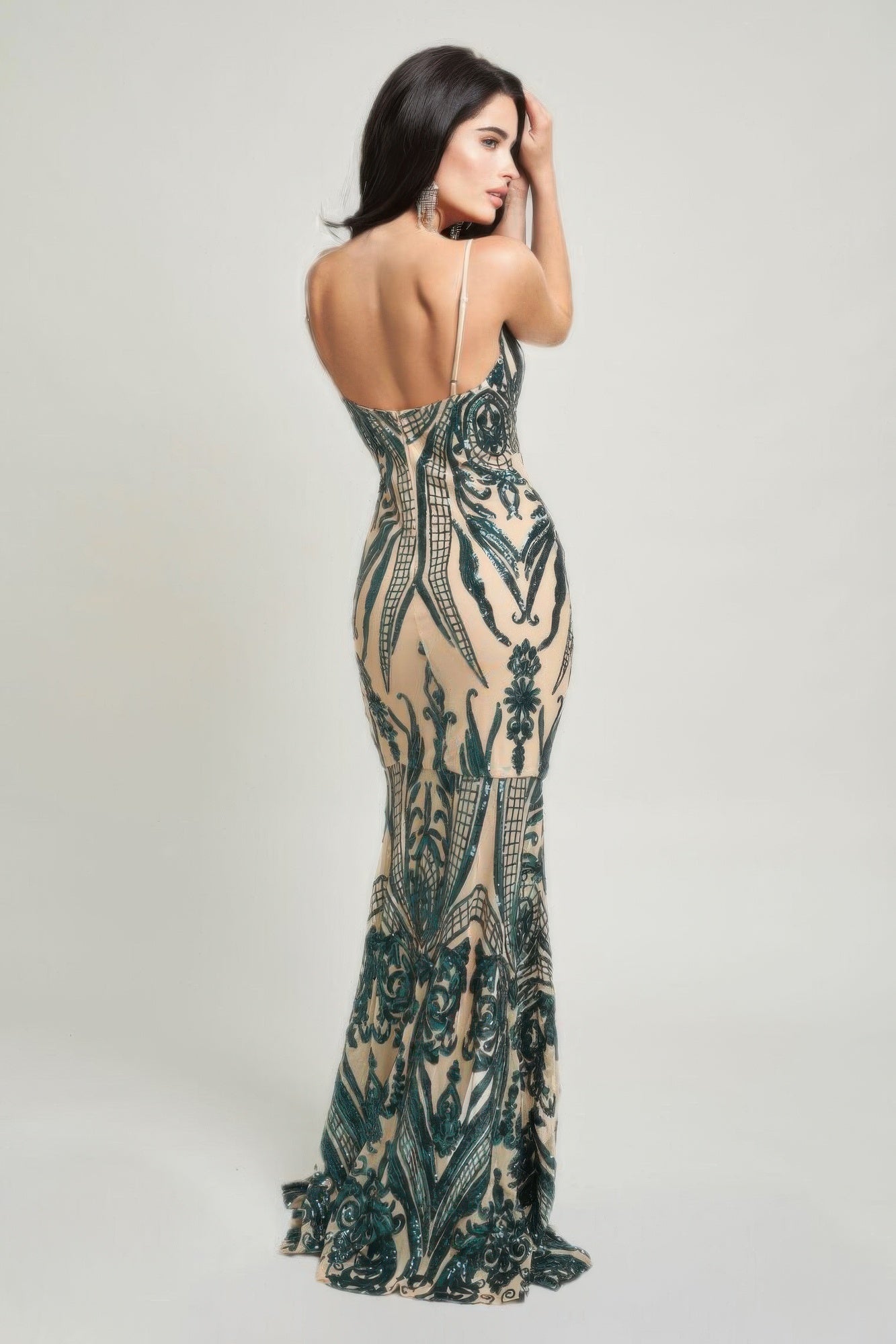 Art Deco Sequins Maxi Dress - Concordia Style Boutique