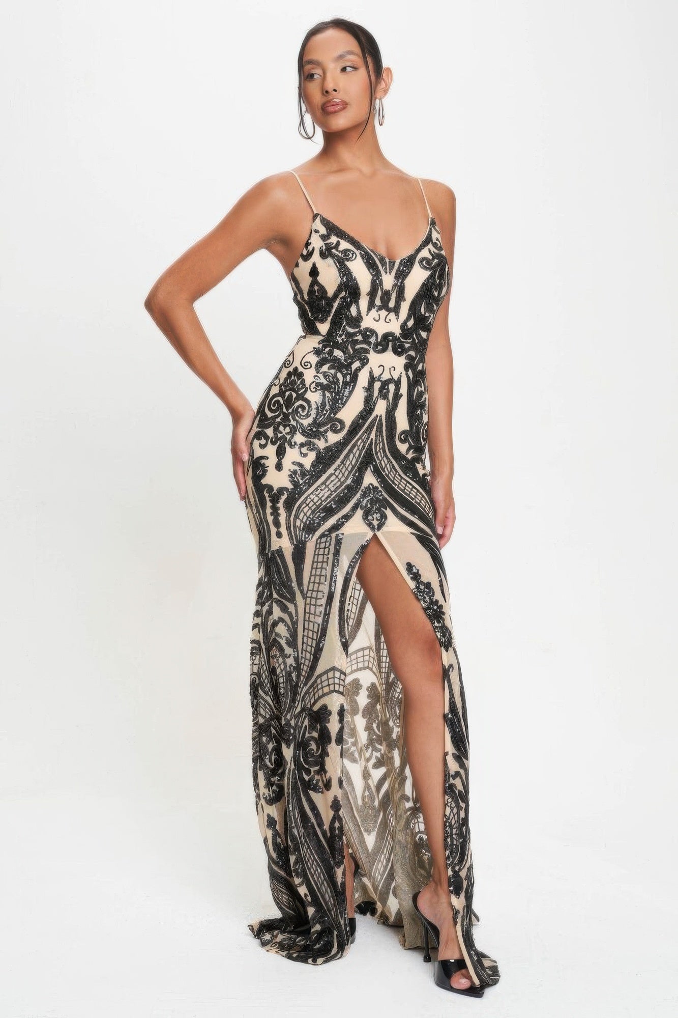 Art Deco Sequins Maxi Dress - Concordia Style Boutique