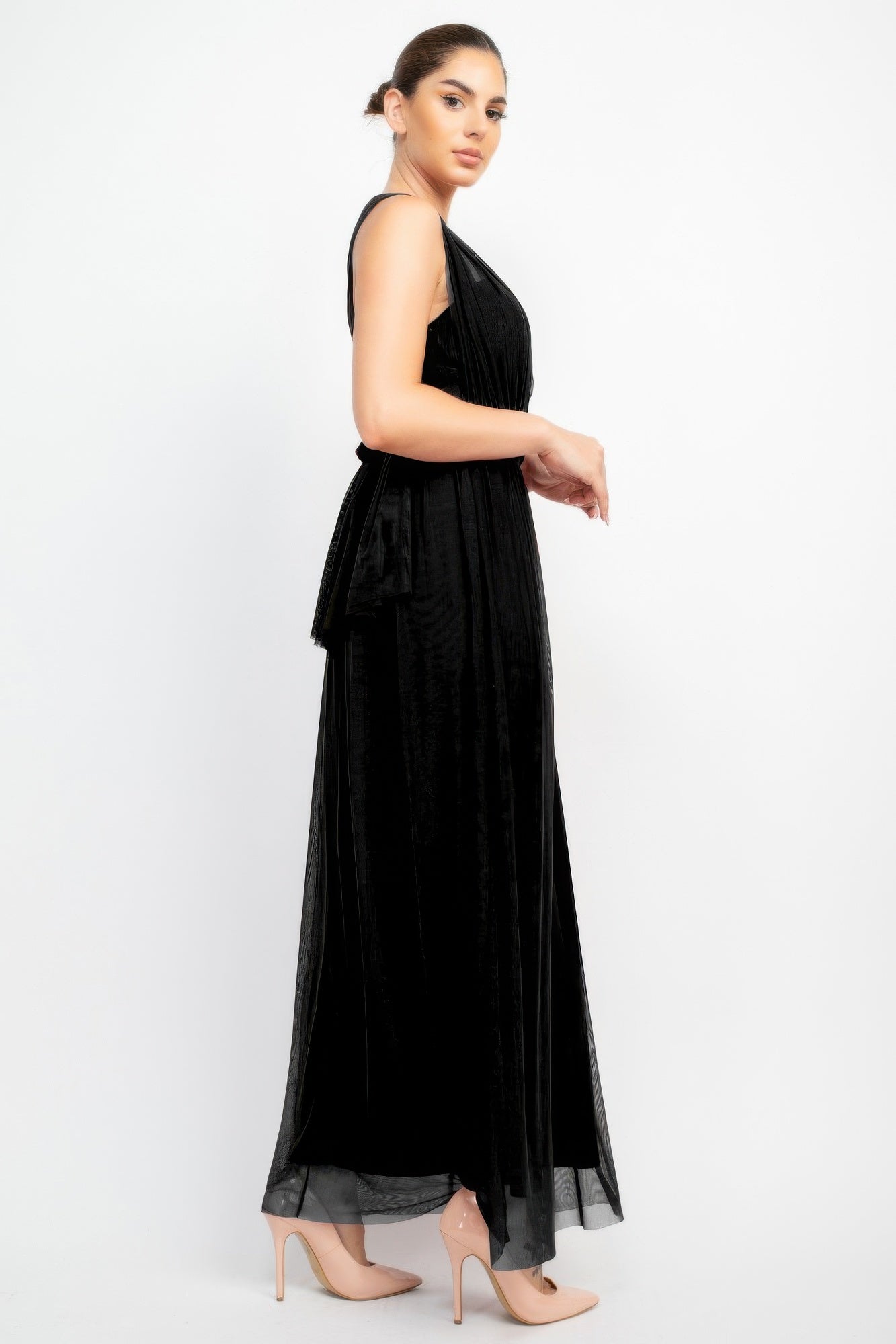 A-line Mesh Convertible Maxi Dress - Concordia Style Boutique