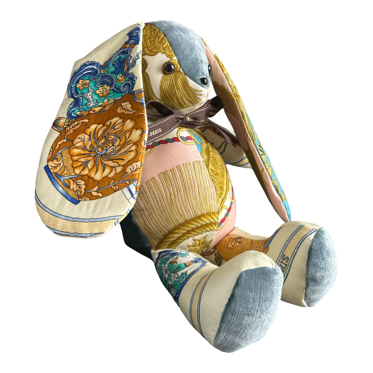 Qu'Importe le Flacon Vintage Silk Scarf Patchwork Bunny