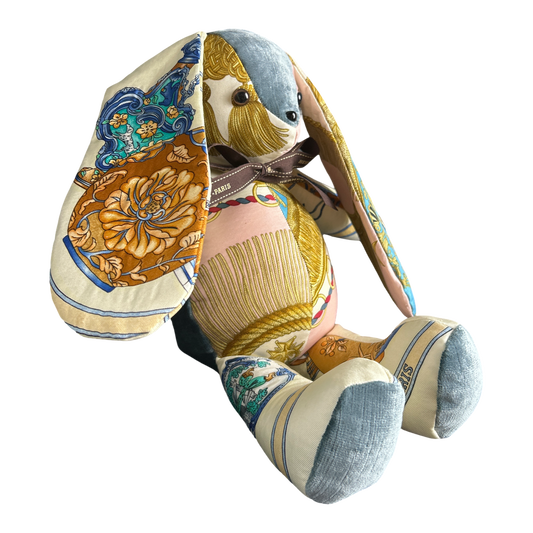 Qu'Importe le Flacon Vintage Silk Scarf Patchwork Bunny
