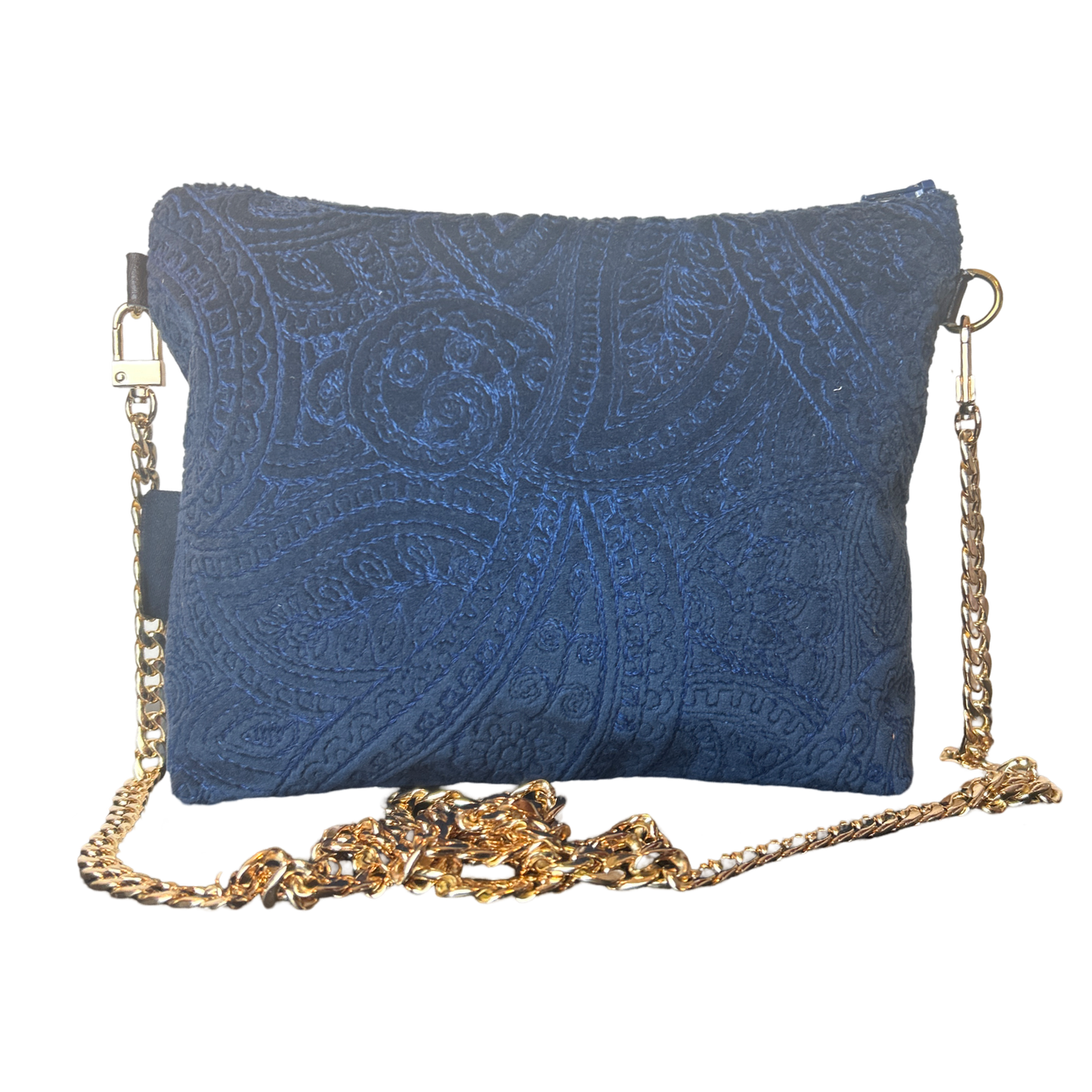 Trotter Blue Vintage Silk Scarf Crossbody Bag