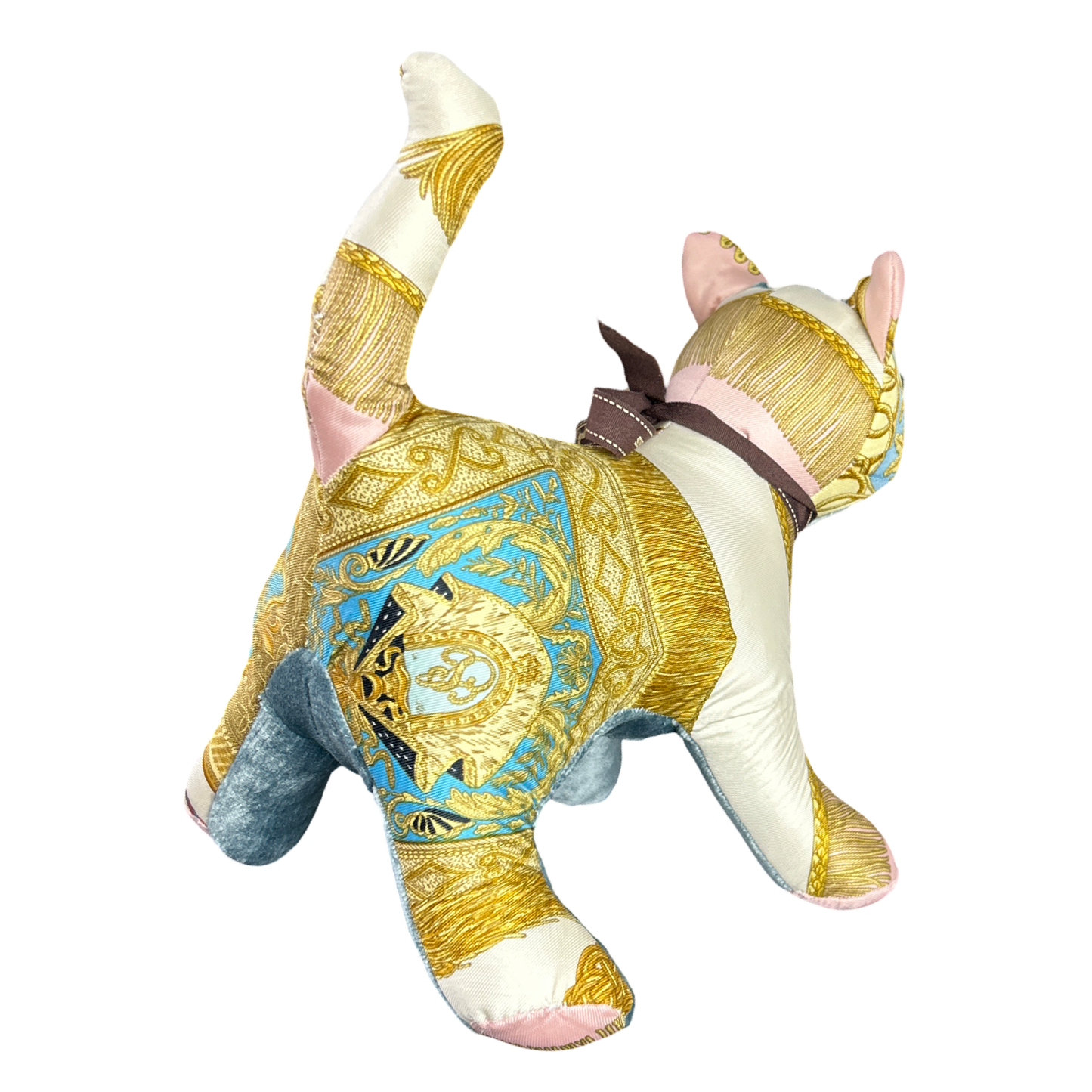 Poste et Cavalerie Vintage Silk Scarf Patchwork Kitten