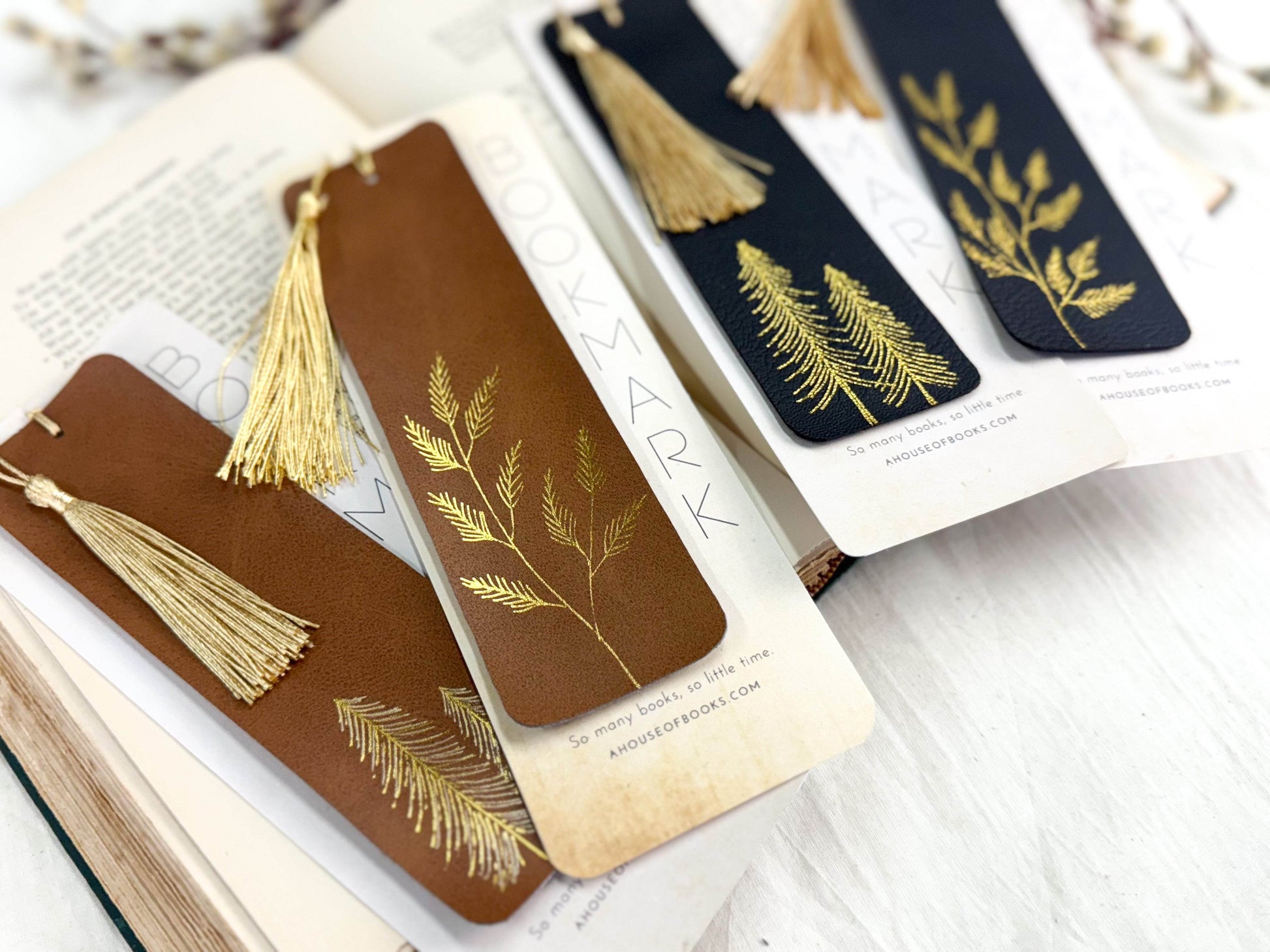 Leather Tassel Bookmarks- Trees - Concordia Style Boutique