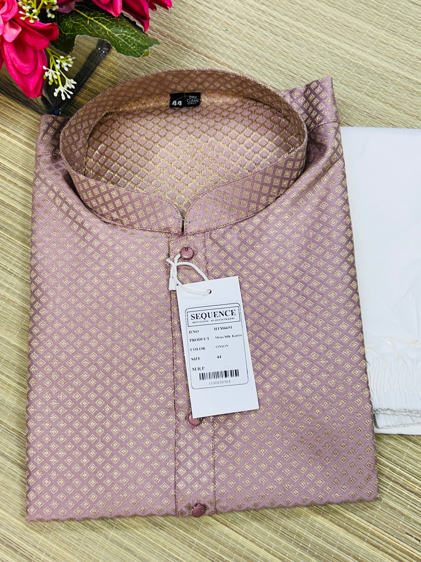 Champagne pink men’s kurta set