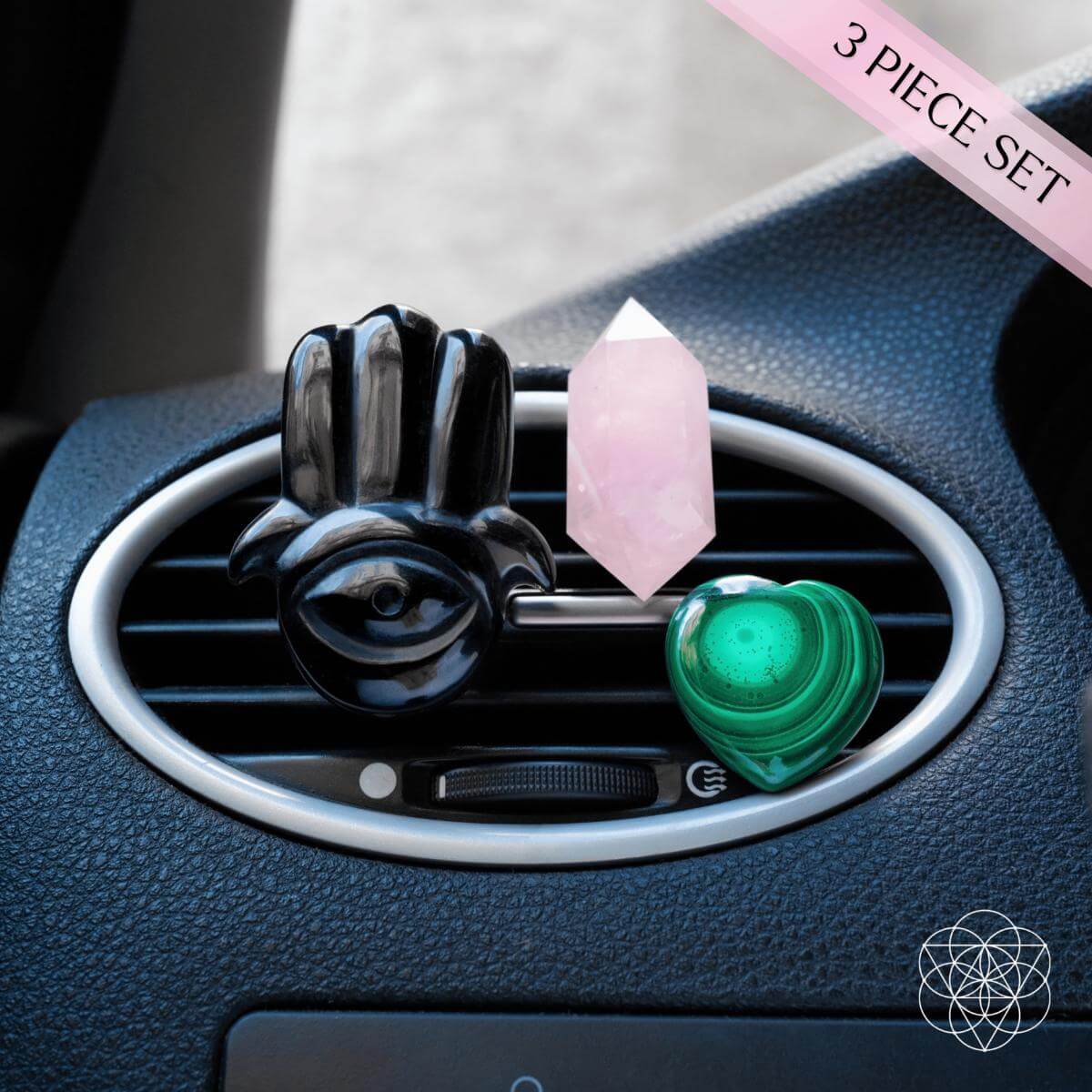 Hamsa Hand of Safe Travels: Aromatherapy Crystal Car Kit - Concordia Style Boutique