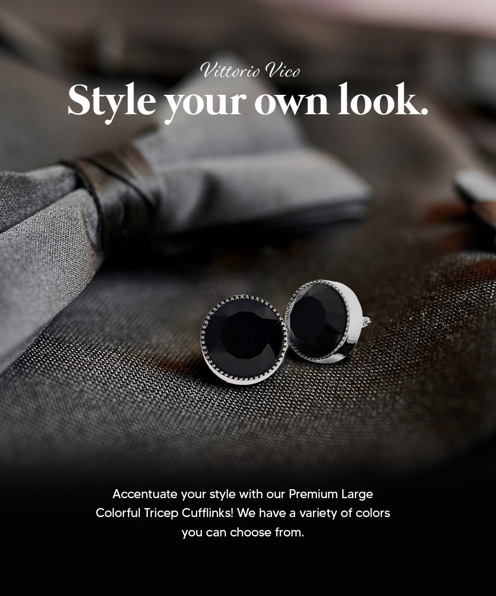 Vittorio Vico Large Colorful Tricep Colorstone Cufflinks: CL16XX Series