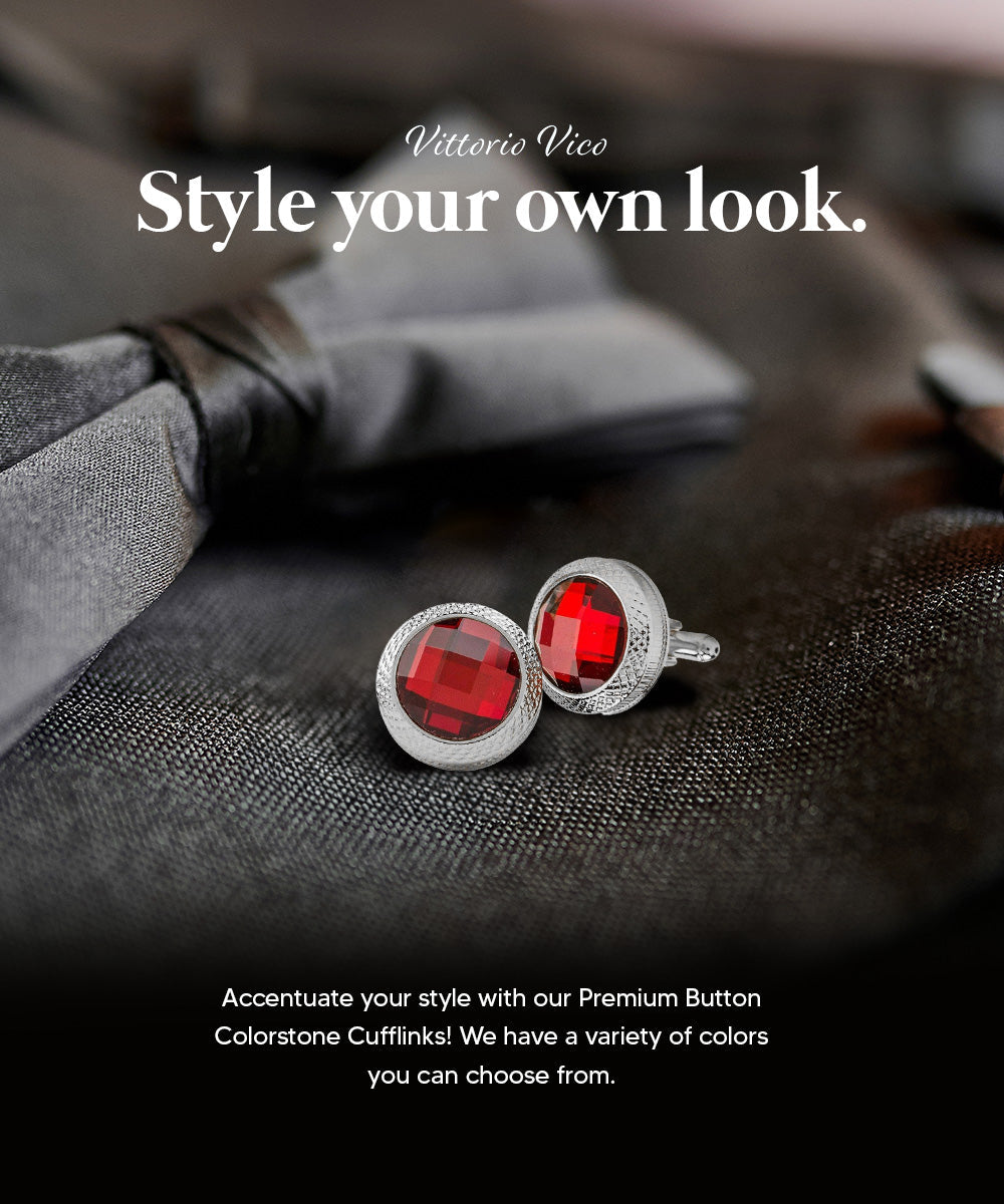 Vittorio Vico Button Colorstone Cufflinks: CL18XX Series - Concordia Style Boutique
