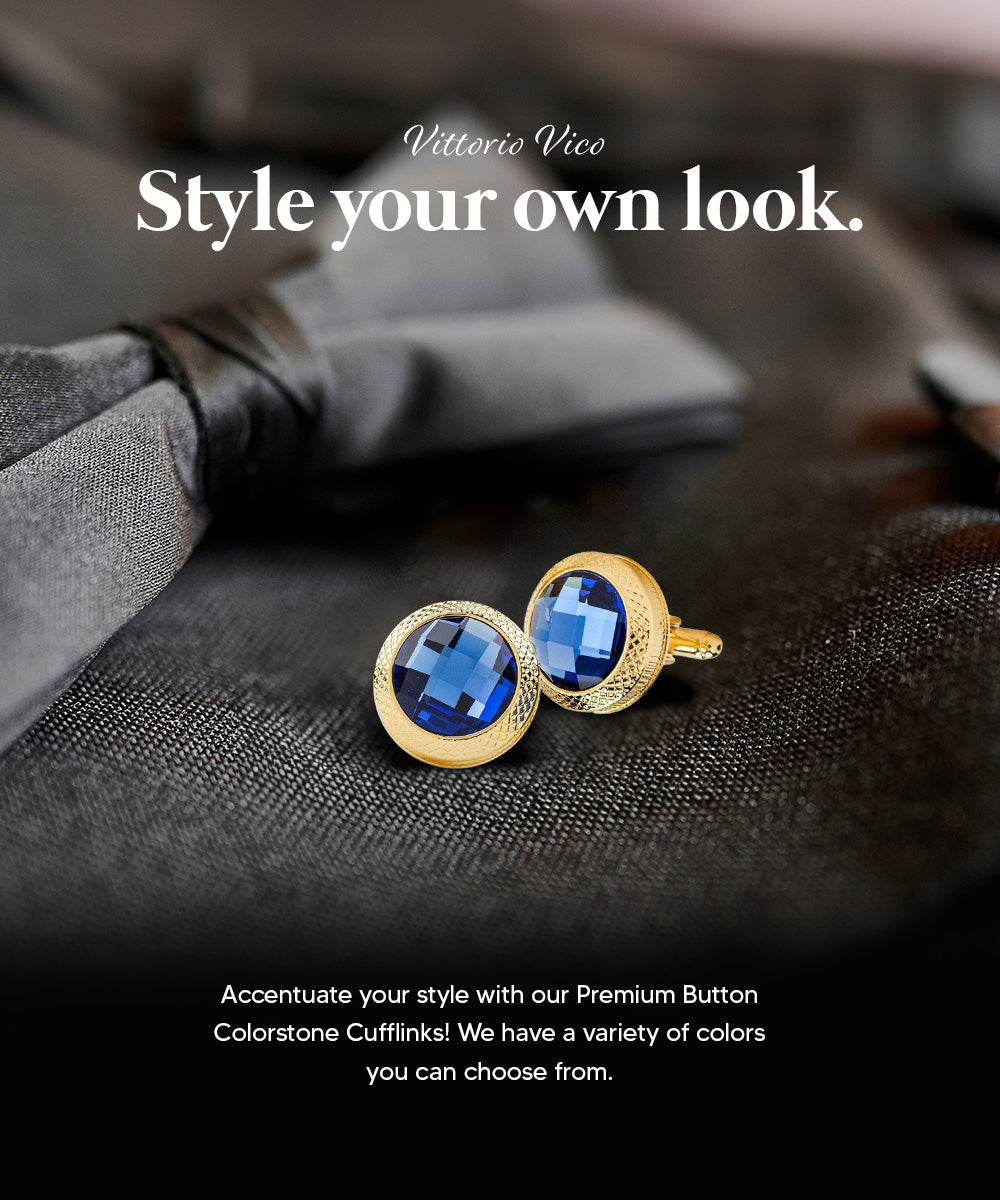 Vittorio Vico Button Colorstone Cufflinks: CL18XX Series - Concordia Style Boutique