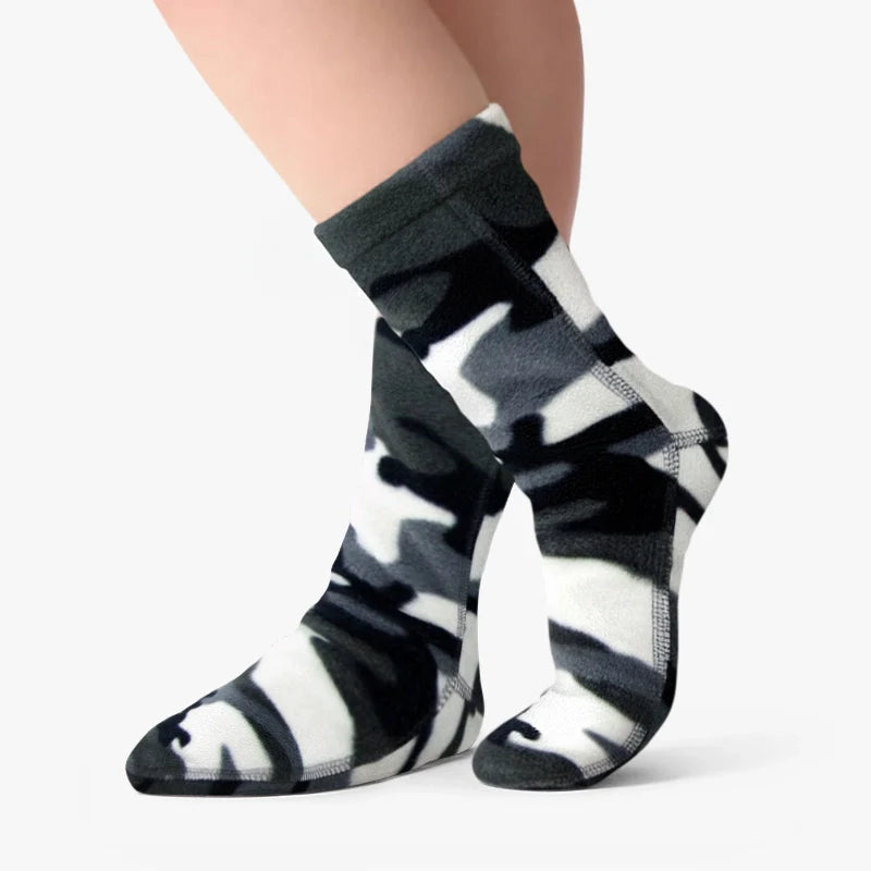 Kids' Nonskid Fleece Socks - Snow Camo