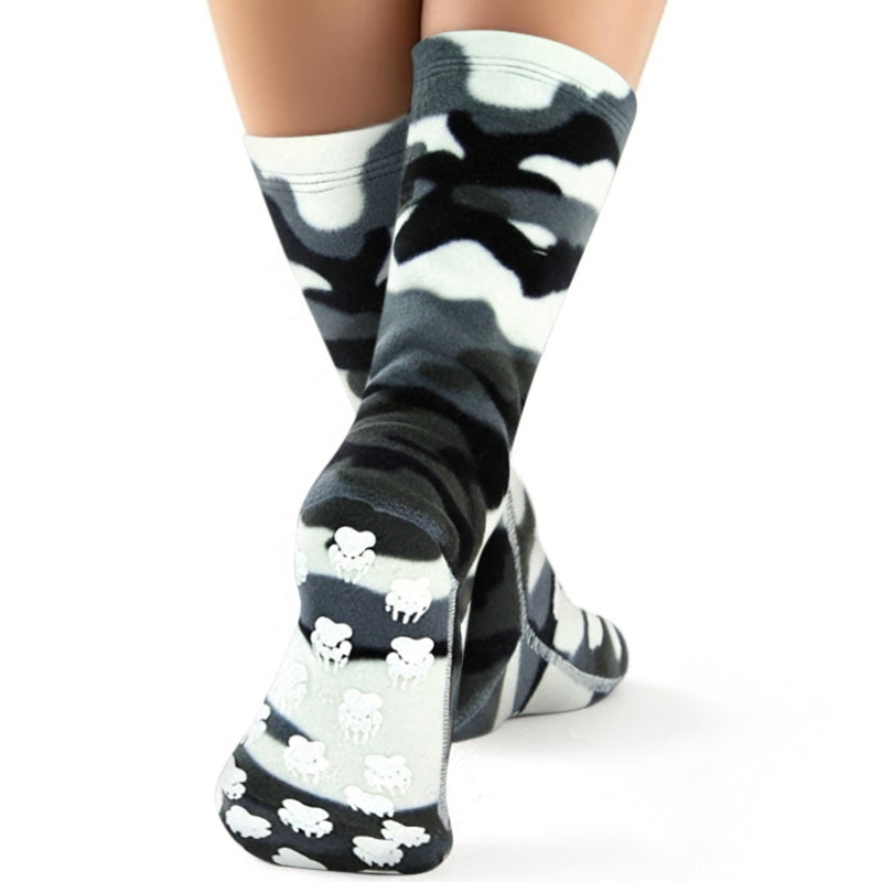 Kids' Nonskid Fleece Socks - Snow Camo