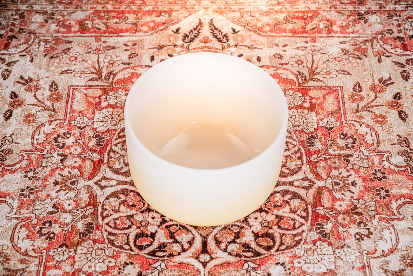 12" Color-Frosted Crystal Singing Bowl, Yellow, Note E4, Solar Plexus Chakra