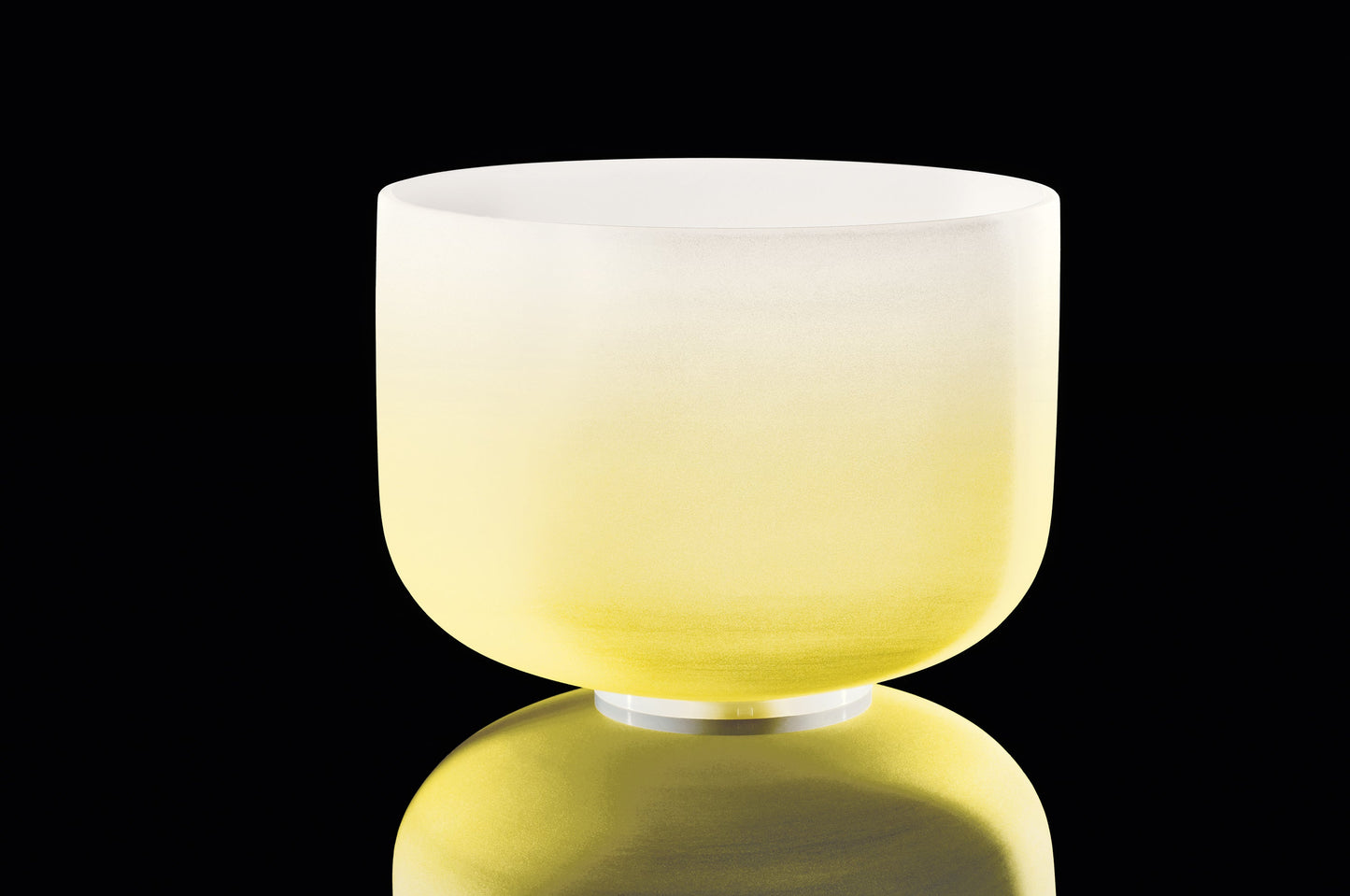 12" Color-Frosted Crystal Singing Bowl, Yellow, Note E4, Solar Plexus Chakra
