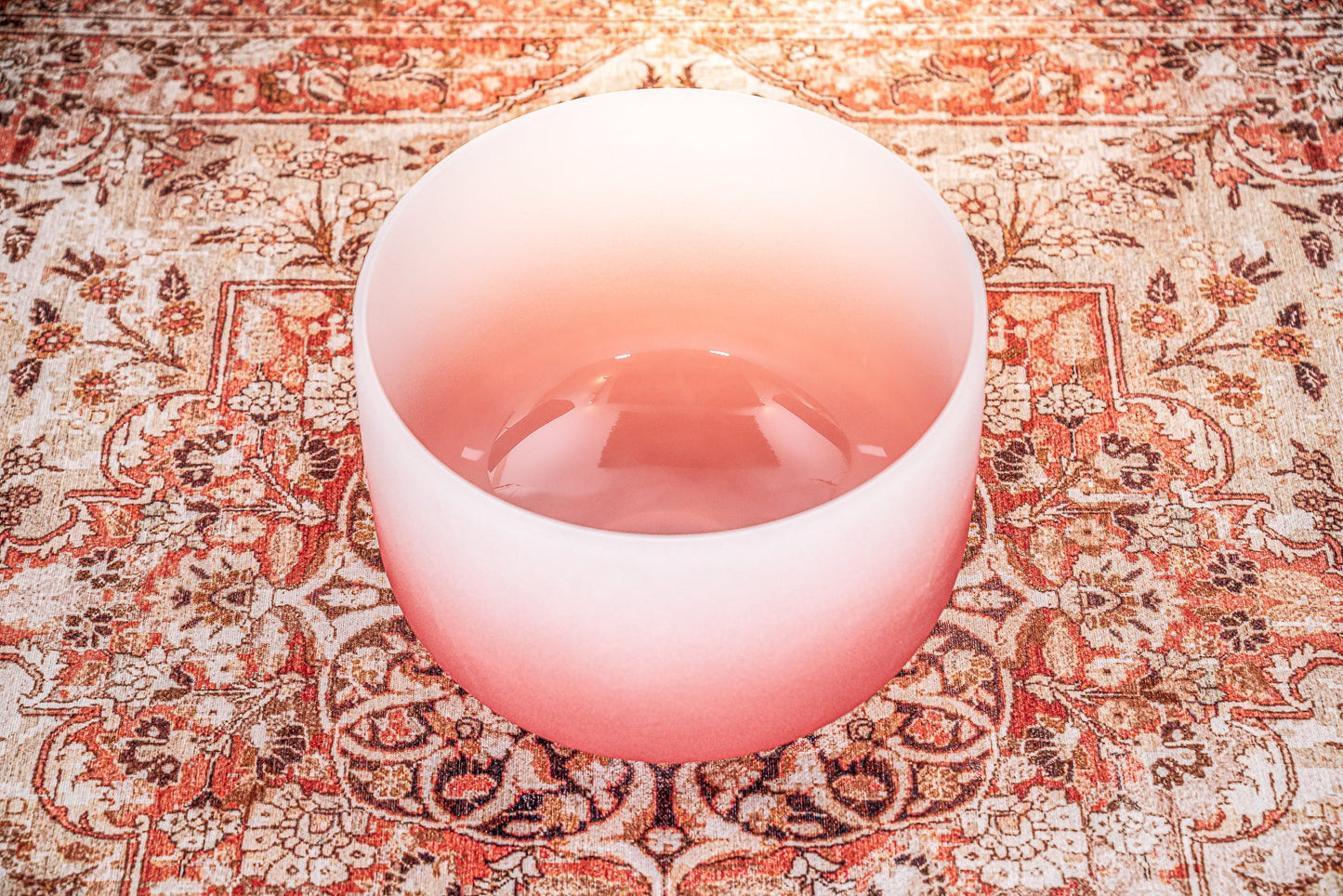 14" Color-Frosted Crystal Singing Bowl, Red, Note C4, Root Chakra