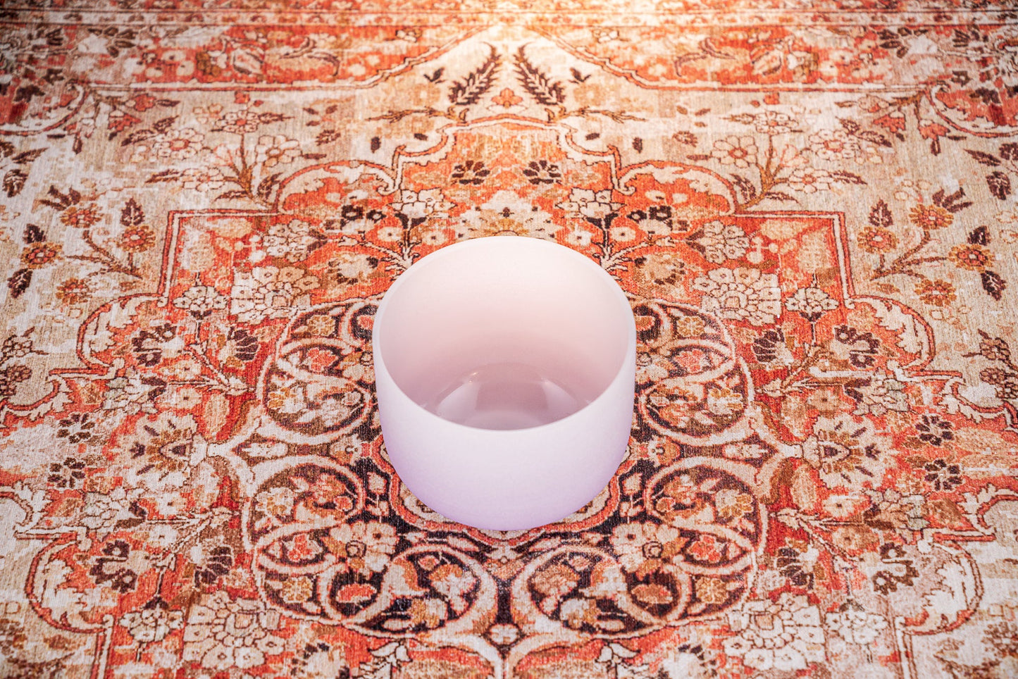 8" Color-Frosted Crystal Singing Bowl, Purple, Note B4, Crown Chakra