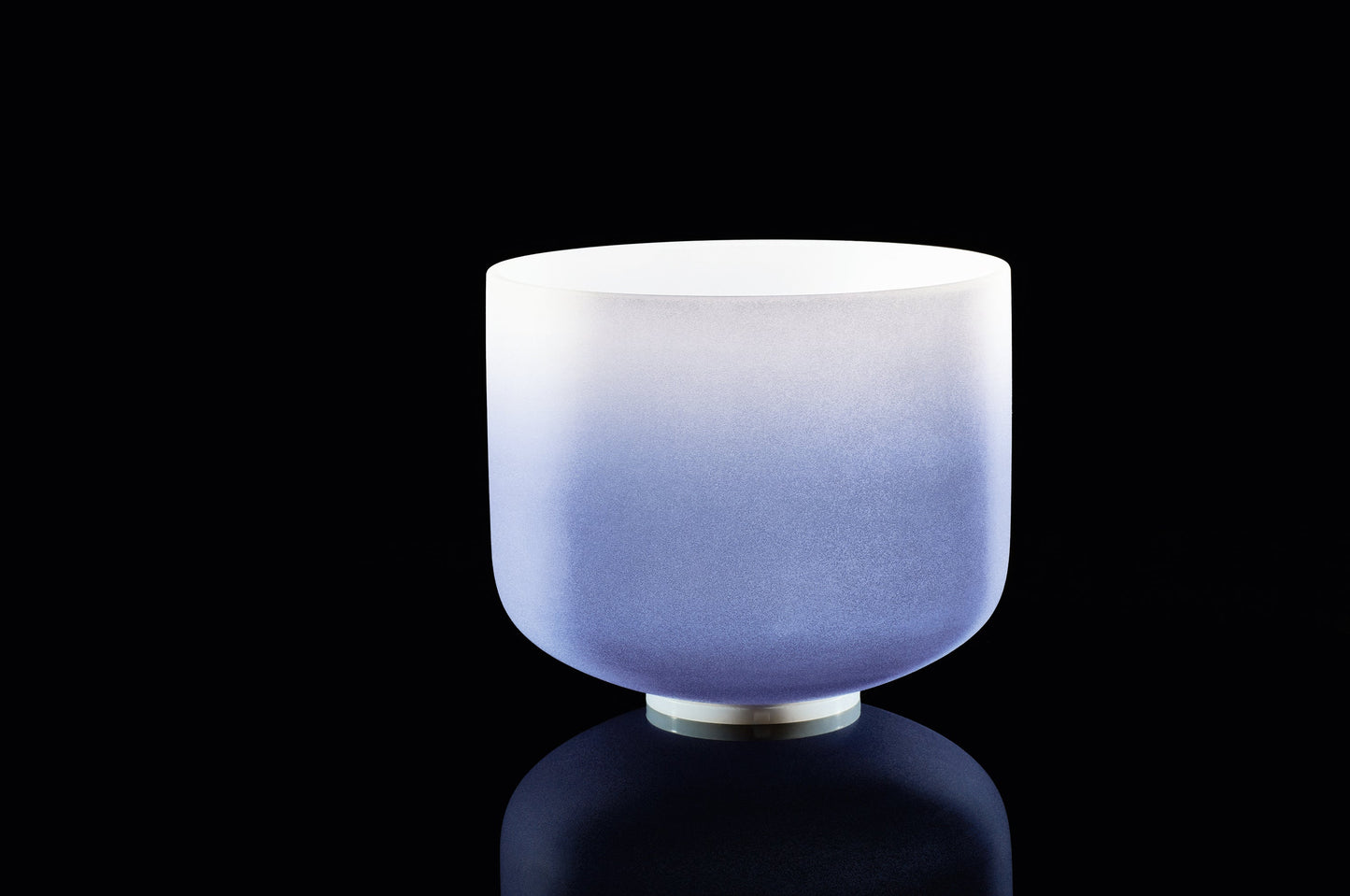 9" Color-Frosted Crystal Singing Bowl, Dark Blue, Note A4, Brow Chakra