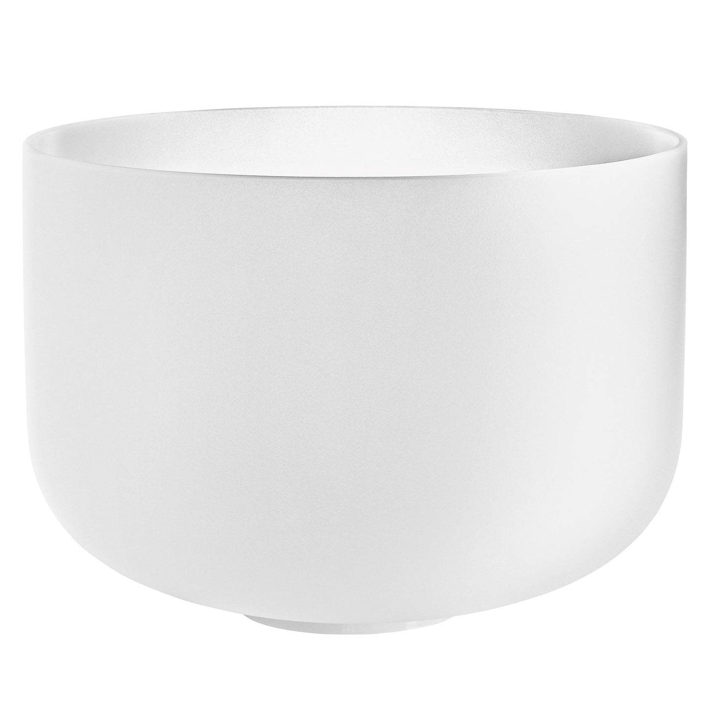 14" White-Frosted Crystal Singing Bowl, Note E3, Solar Plexus Chakra