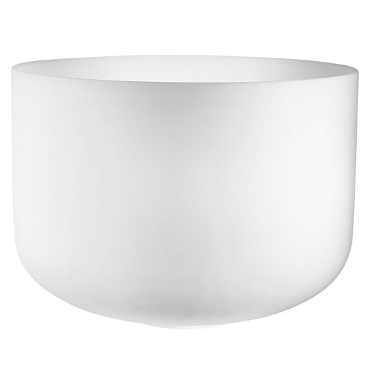 16" White-Frosted Crystal Singing Bowl, Note D3, Sacral Chakra 440hz