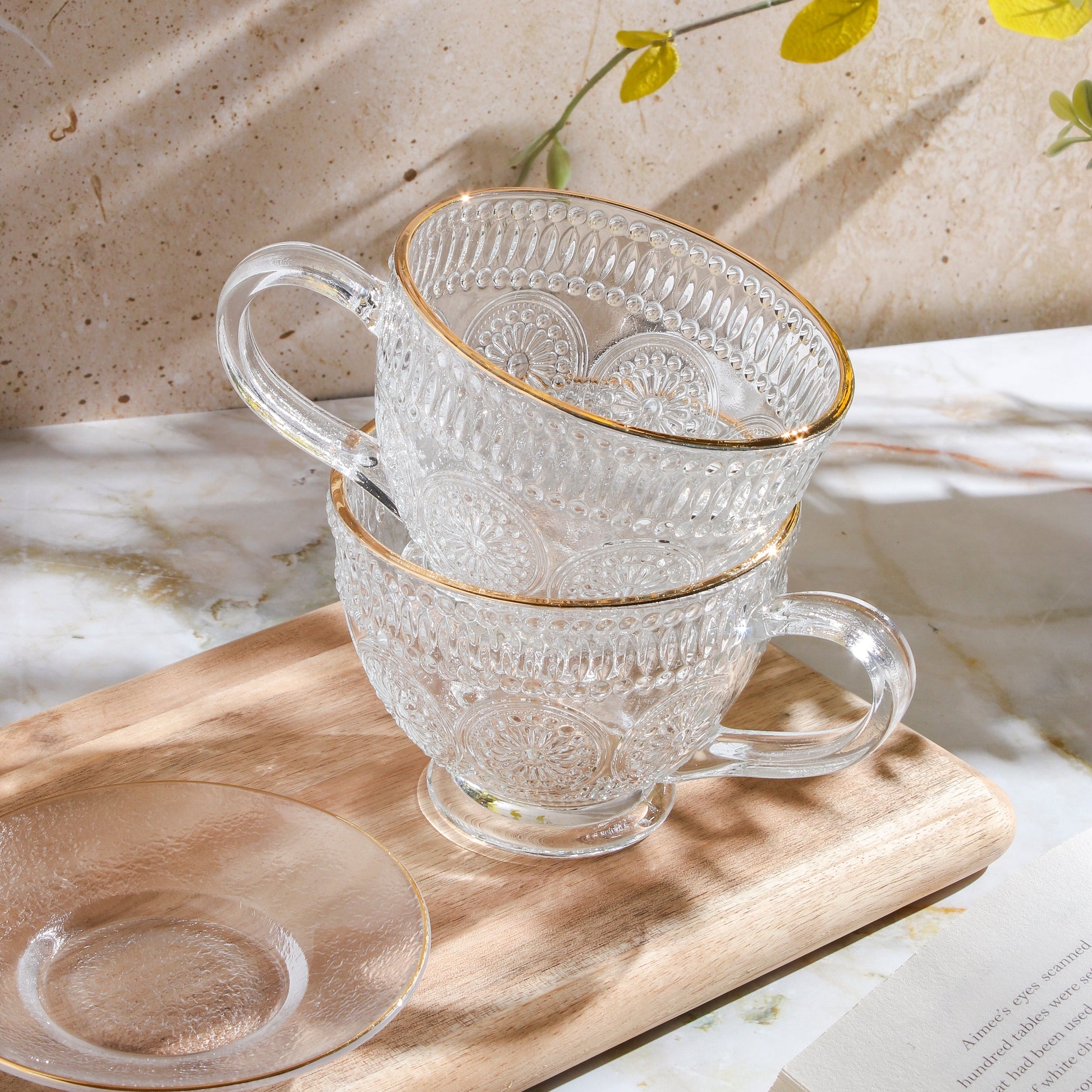 Café Society Glass Teacup & Saucer - Concordia Style Boutique