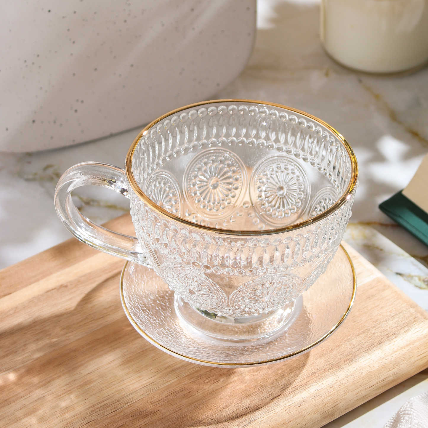 Café Society Glass Teacup & Saucer - Concordia Style Boutique