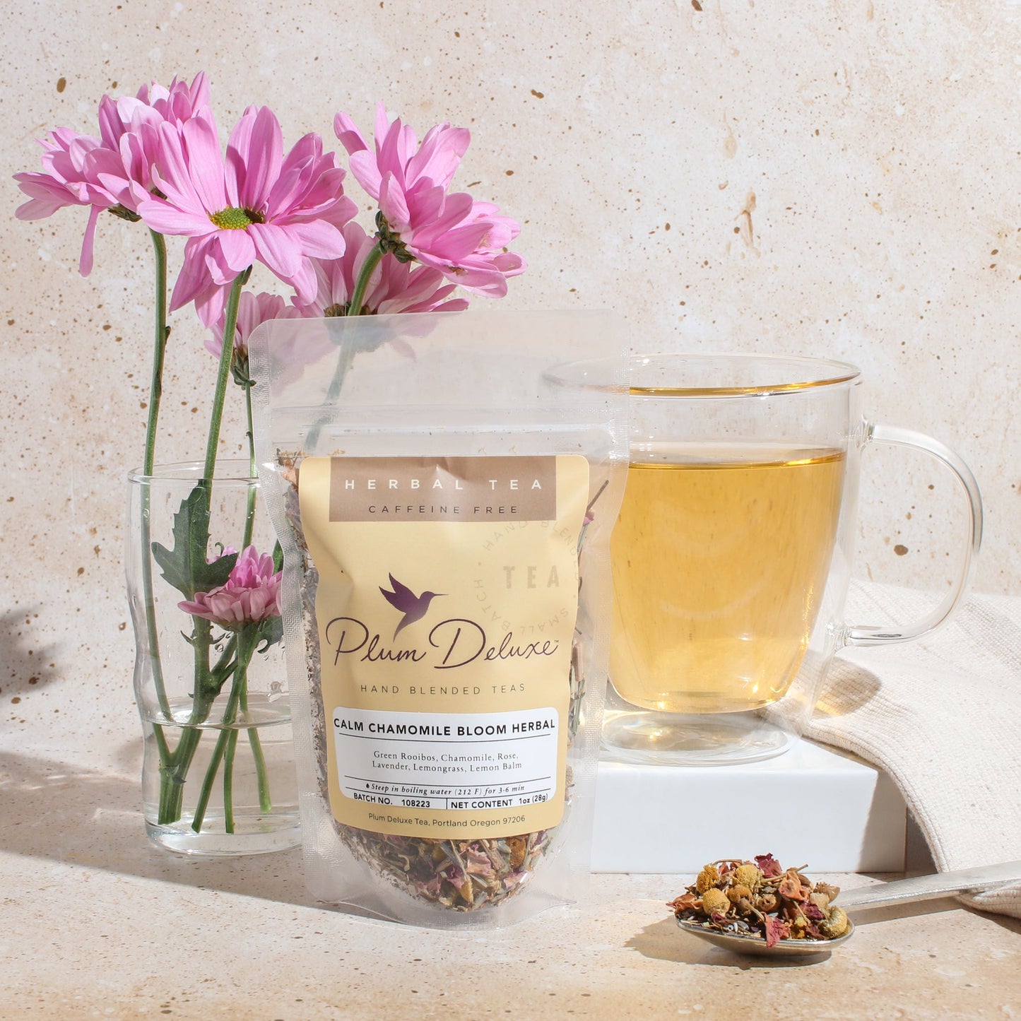 Calm Chamomile Bloom Herbal Tea (Rose - Lavender) - Concordia Style Boutique