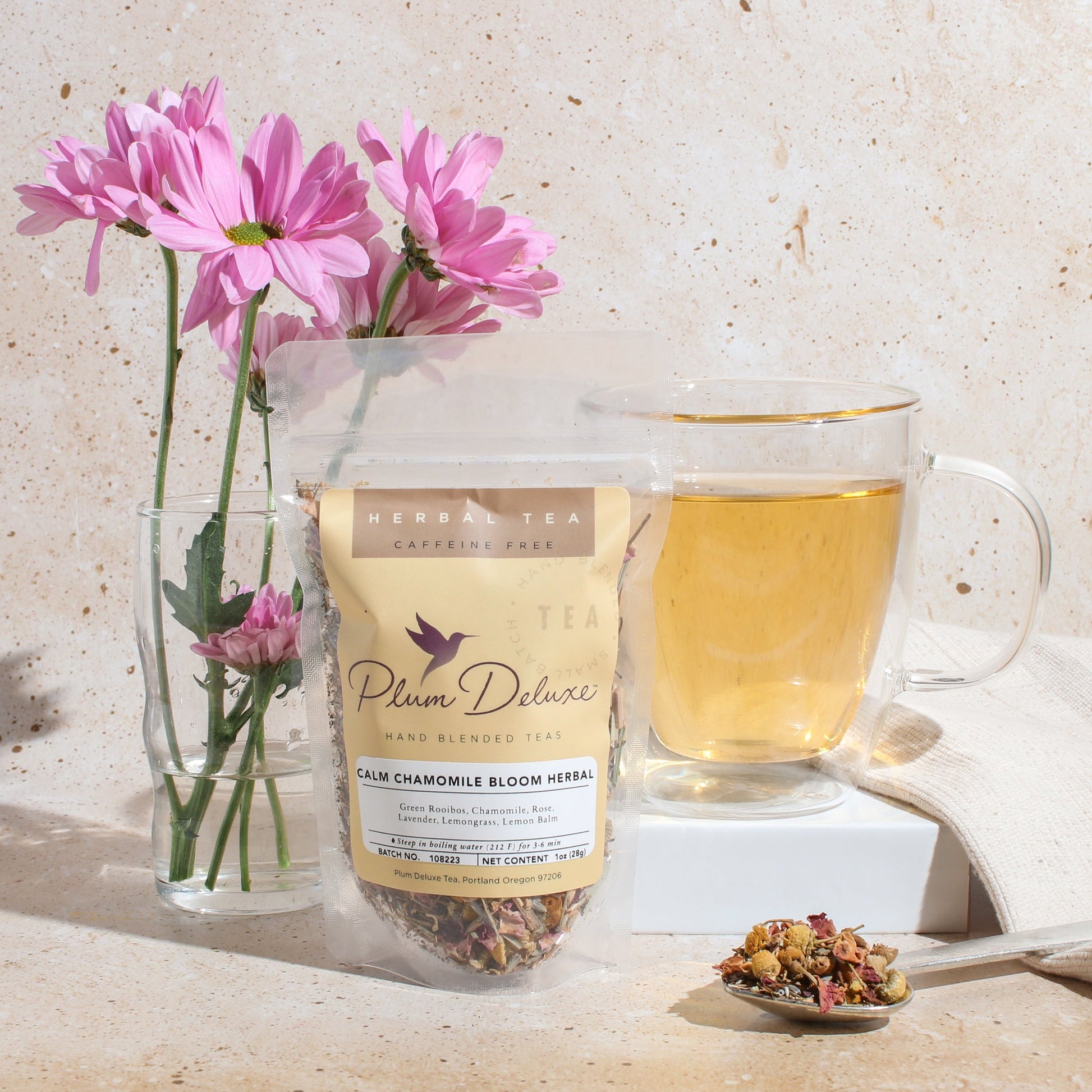 Calm Chamomile Bloom Herbal Tea (Rose - Lavender) - Concordia Style Boutique