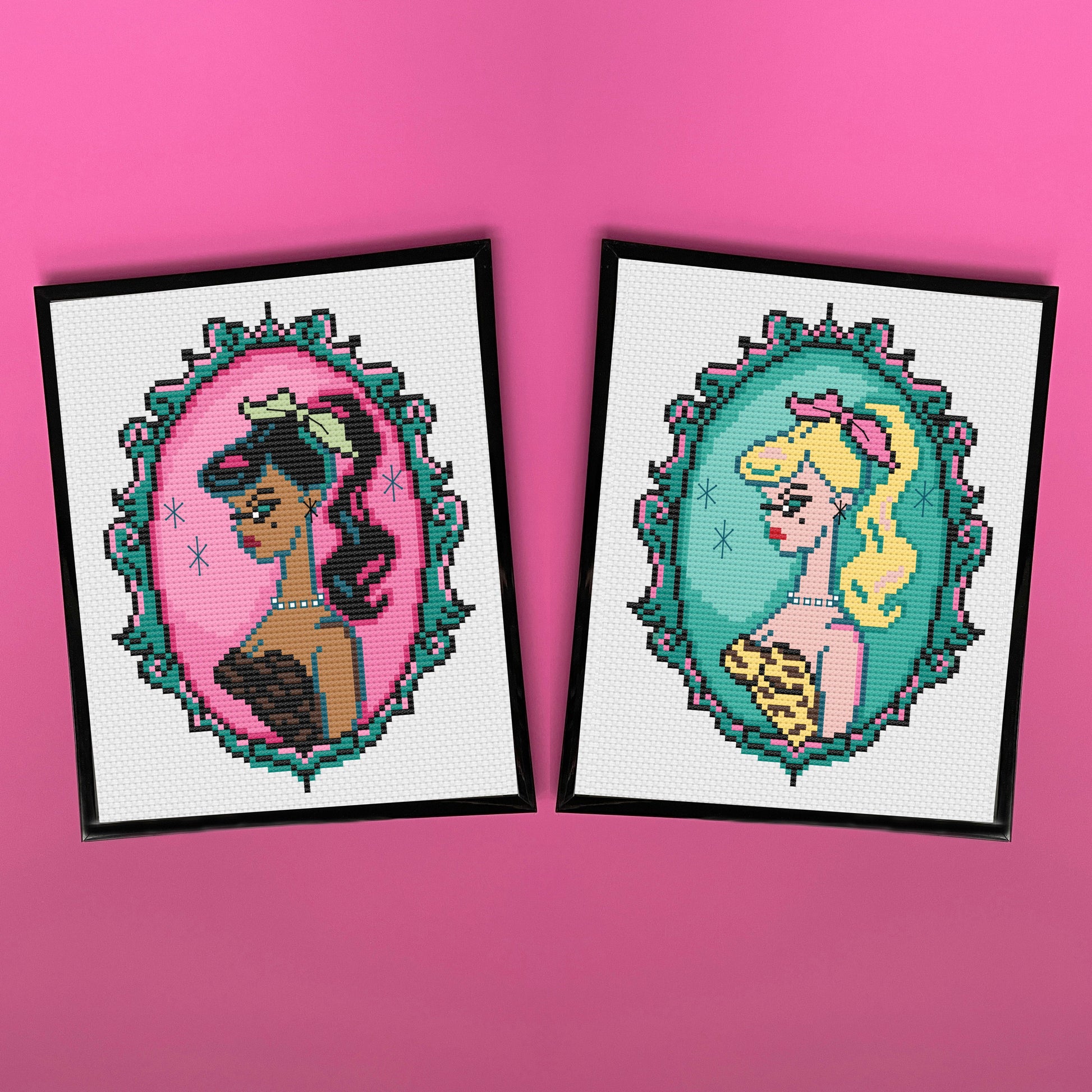 Cameo Doll: Brunette by Fluff Counted Cross Stitch Kit - Concordia Style Boutique