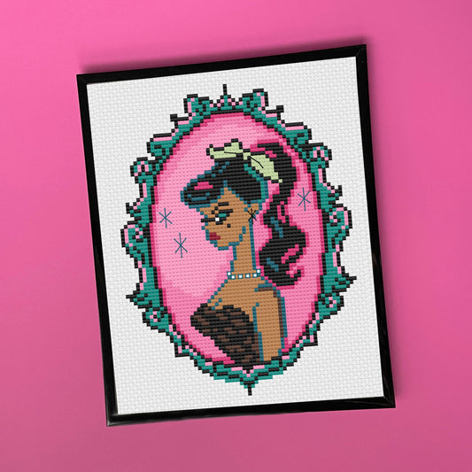 Cameo Doll: Brunette by Fluff Counted Cross Stitch Kit - Concordia Style Boutique