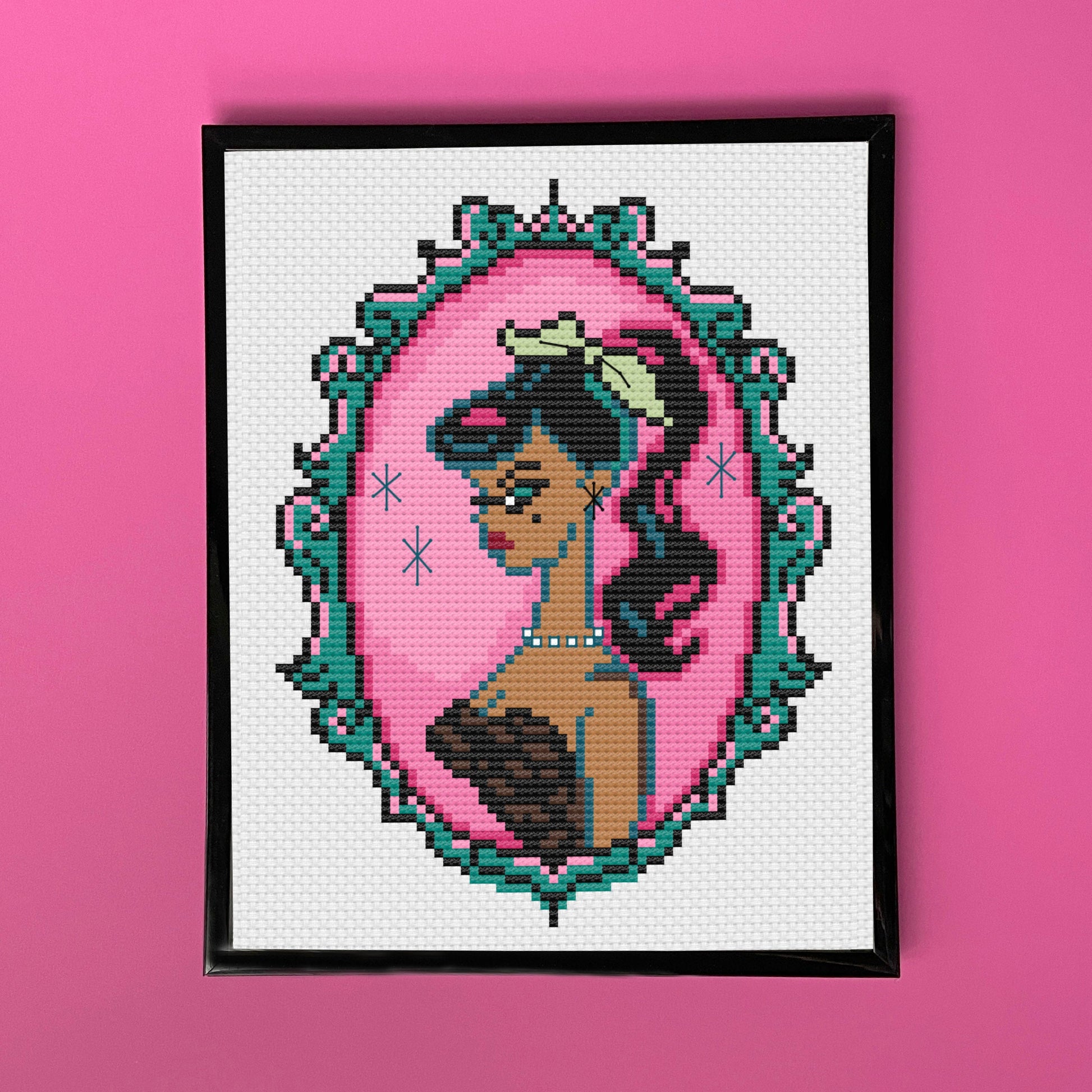 Cameo Doll: Brunette by Fluff Counted Cross Stitch Kit - Concordia Style Boutique