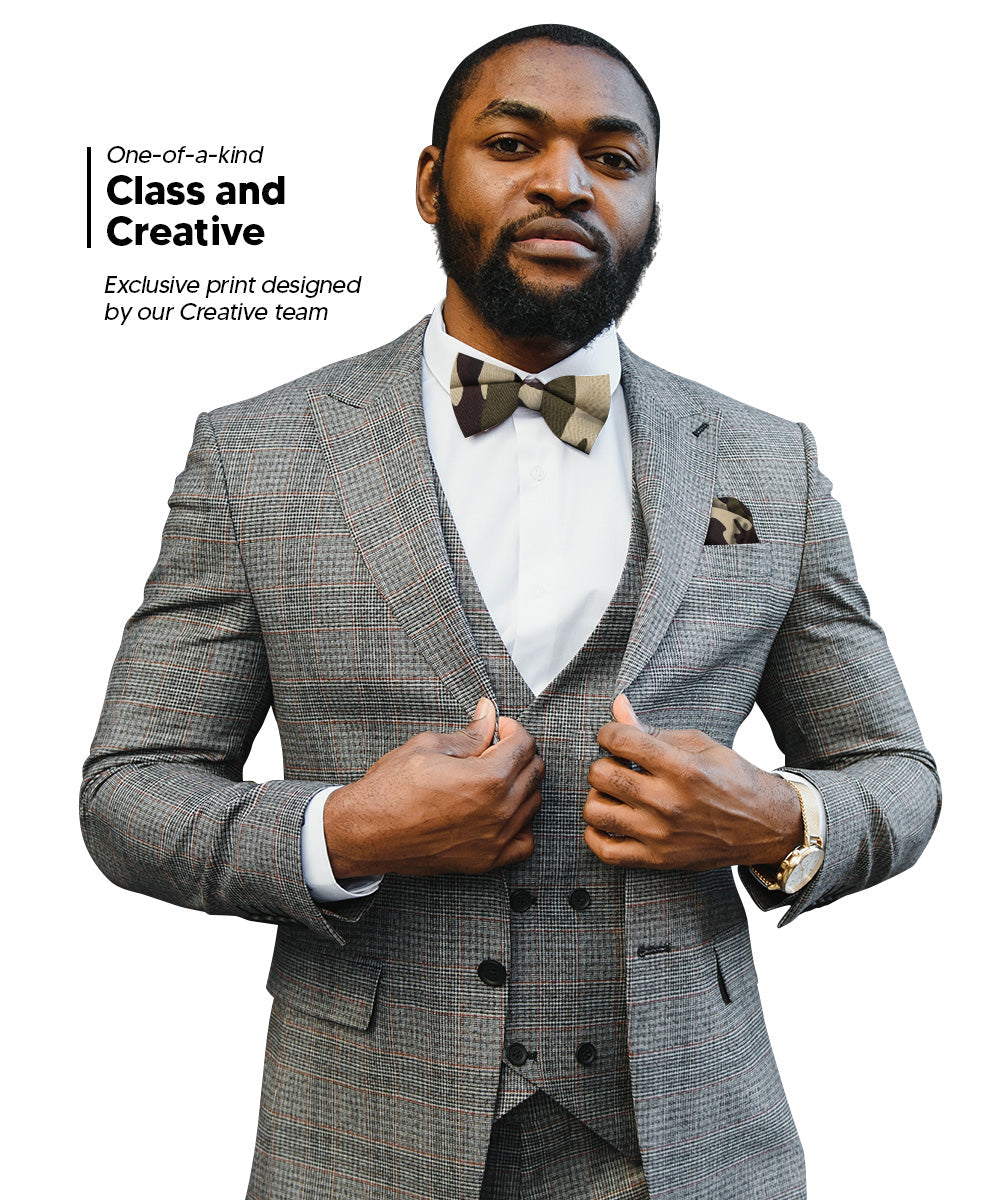 Vittorio Farina Men's Kente Satin Bow Tie & Pocket Square in Gift Box